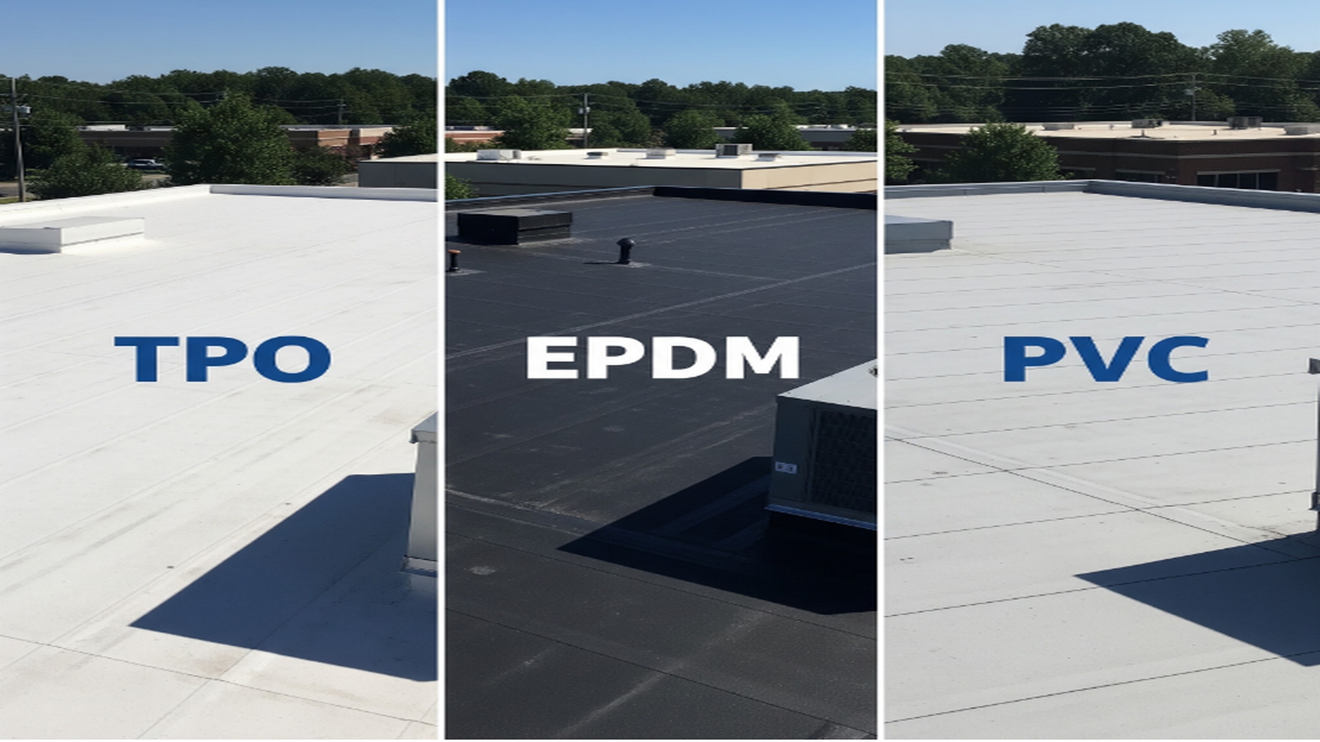 TPO vs. EPDM vs. PVC Roofing in North Carolina: Which Single-Ply Membrane Is Right for You? TPO vs. EPDM vs. PVC Roofing in North Carolina: Which Single-Ply Membrane Is Right for You?