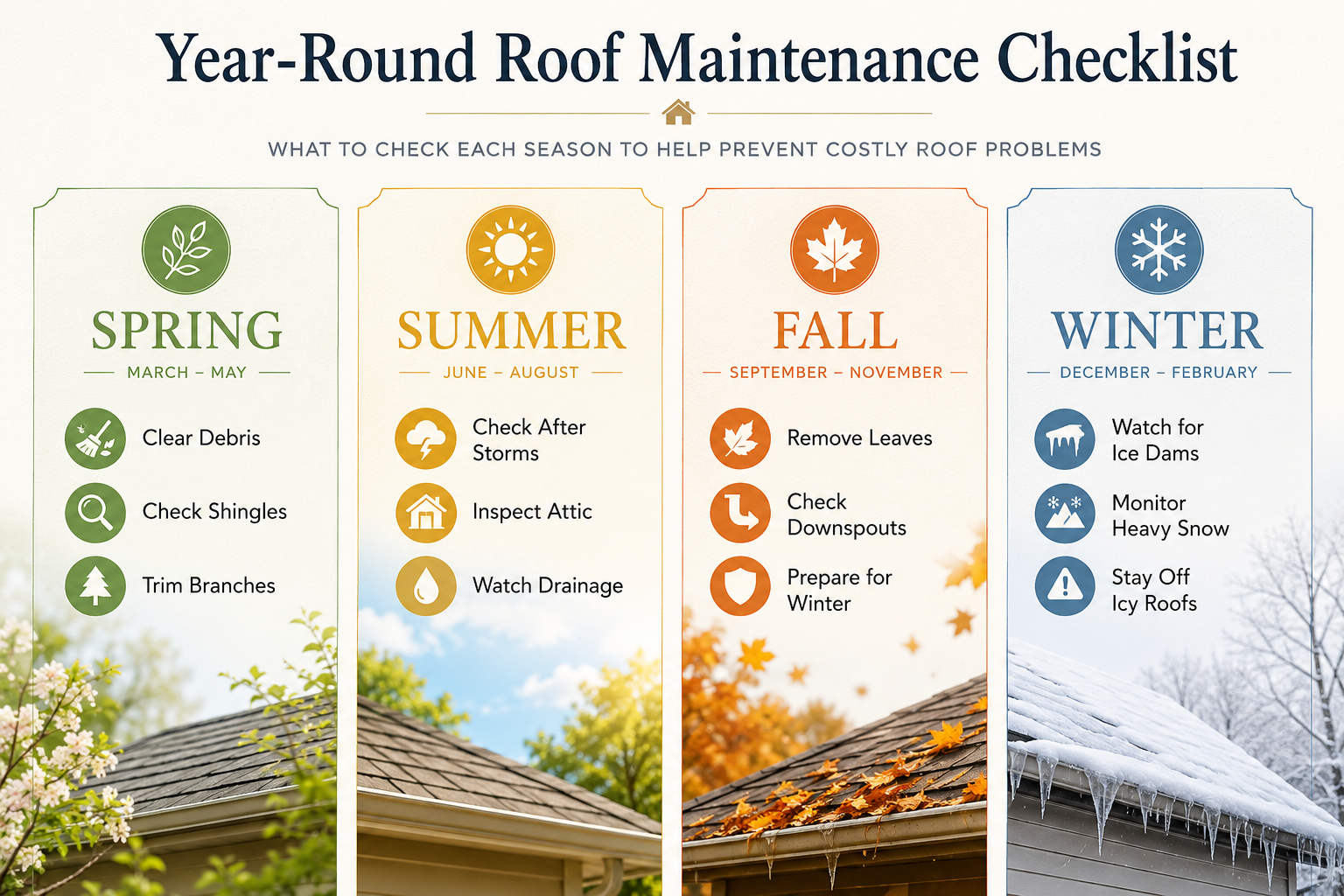 Seasonal roof maintenance