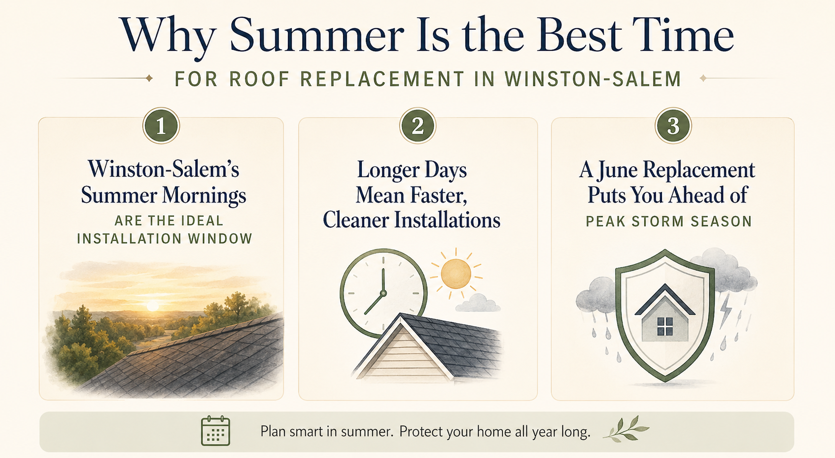 3 Reasons Why Summer Is the Best Time for Roof Replacement