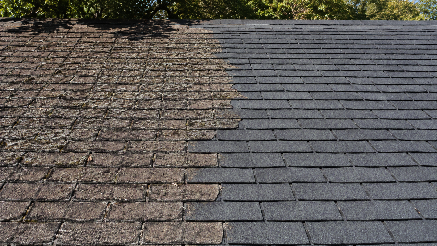 Old vs. new roof shingles