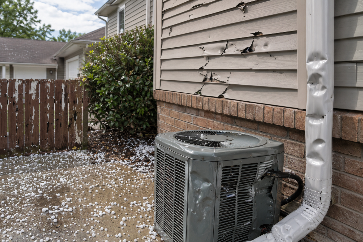 Property signs of hail damage