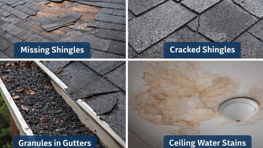 Common early signs of roof storm damage
