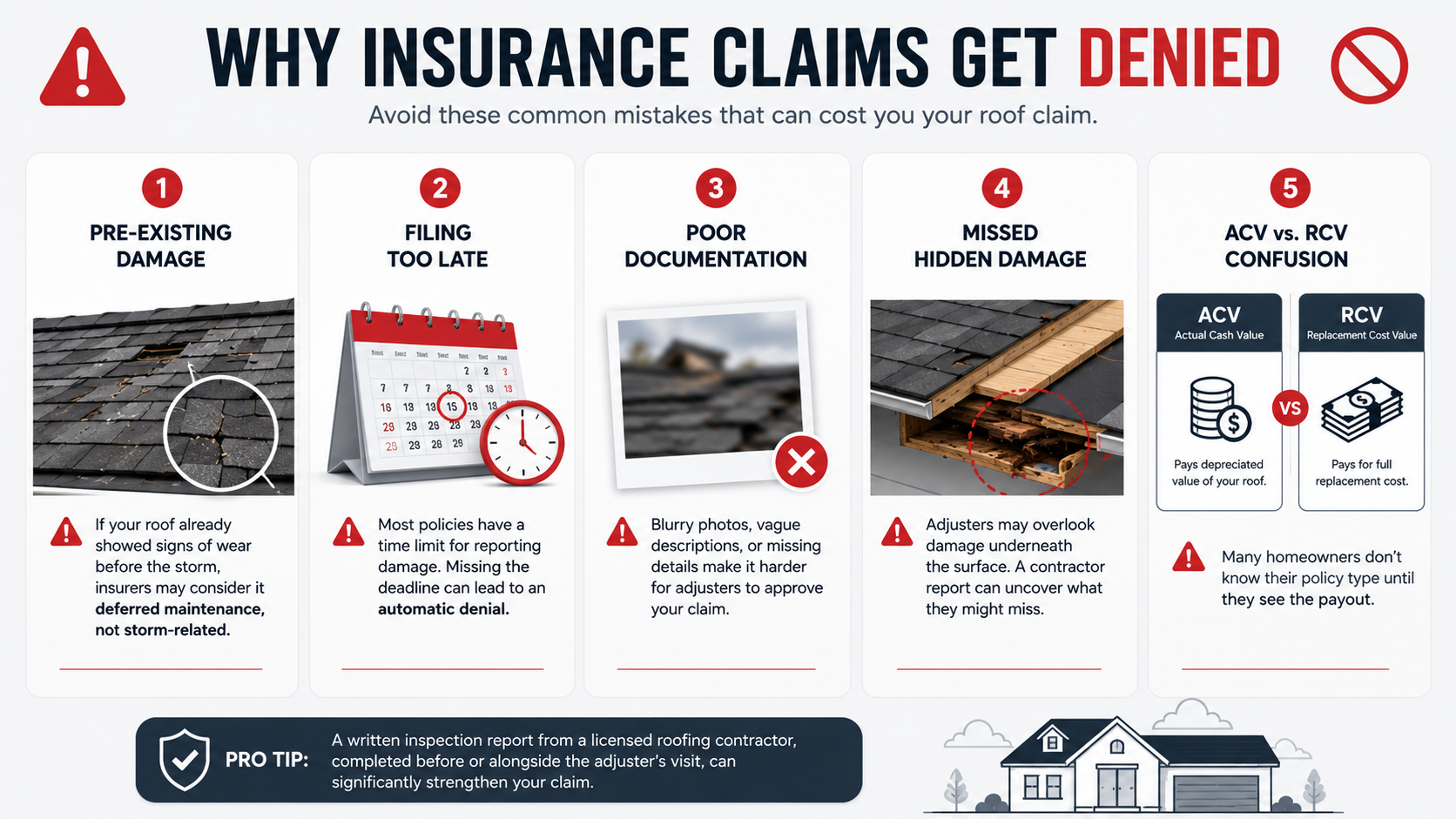 Why Do Insurance Companies Deny Roof Damage Claims
