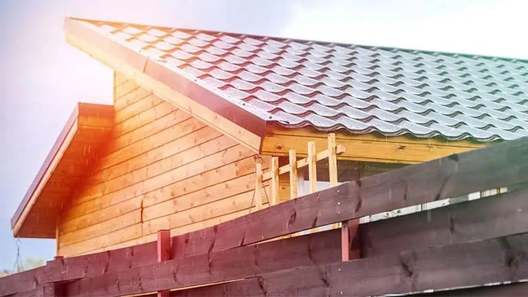 Modern metal roofing shingles installation