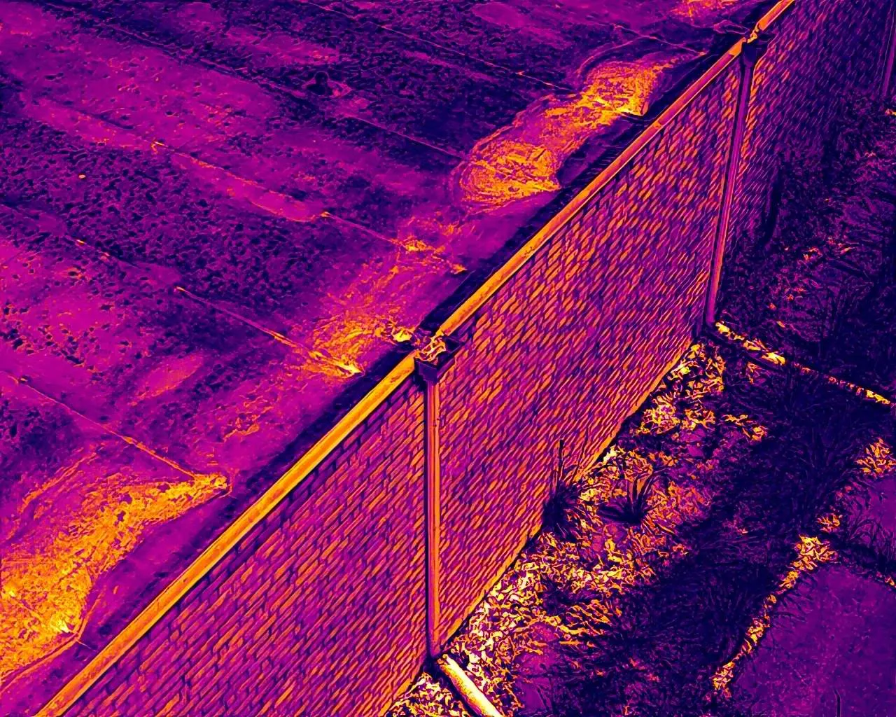 Thermal drone image of a commercial flat roof in Archdale, NC