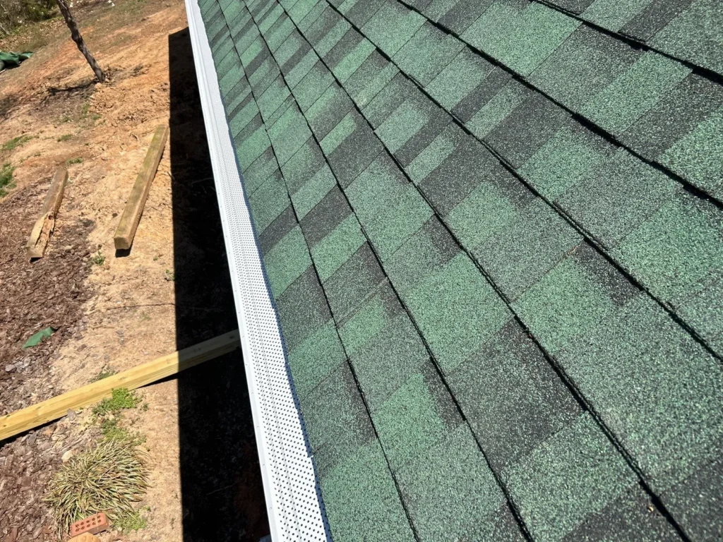 Gutter guard installed on new seamless gutters in Lexington, NC