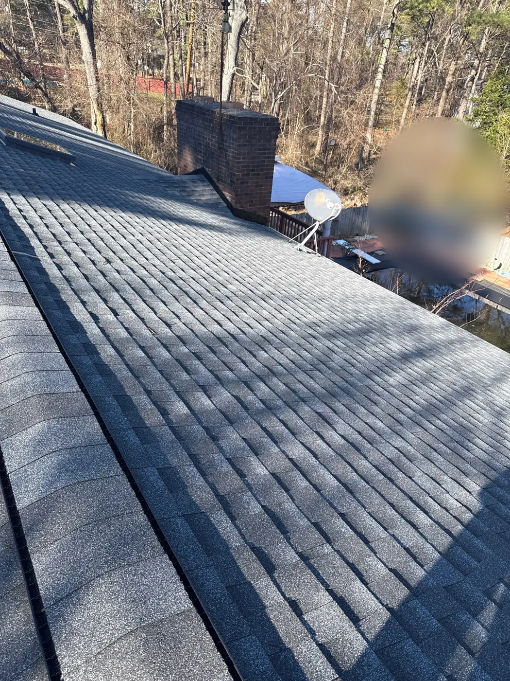 New architectural shingle roof in Salisbury, NC after replacement