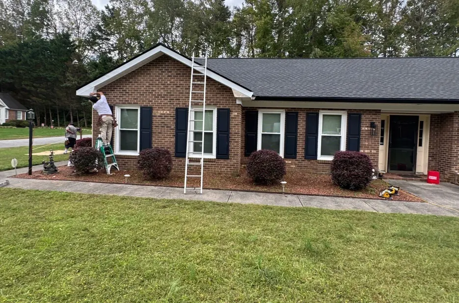 Brick ranch home in Winston-Salem, NC with a new shingle roof